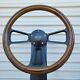14 Black Billet Steering Wheel Real Wood Rivets Licensed Chevy Bowtie Horn