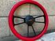 14 Black Billet Steering Wheel Red Vinyl Half Wrap Licensed Chevy Bowtie Horn