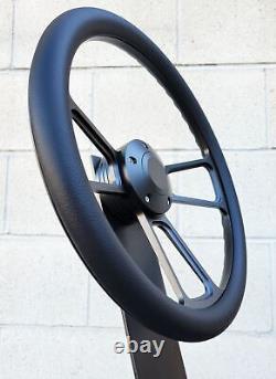 14 Black Billet Steering Wheel Vinyl Black Half Wrap Licensed Chevy Bowtie Horn