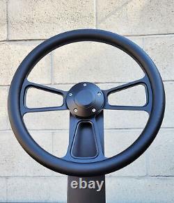 14 Black Billet Steering Wheel Vinyl Half Wrap True Billet Horn Chevy Ford