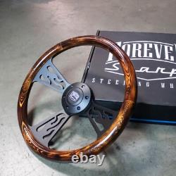 14 Black Flaming Pine Billet Flame Muscle Steering Wheel