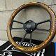 14 Black Muscle Steering Wheel Flamed Pine Wrap With Licensed Super Sport Ss Horn