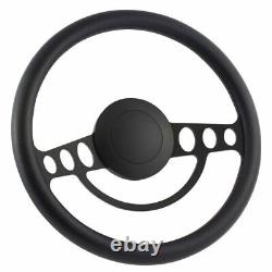 14 Black Nostalgia Steering Wheel with Black Vinyl Wrap and Horn Button 9-Hole