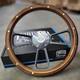14 Black Steering Wheel Mahogany Wood Brass Rivets Billet Chevy Bowtie Horn