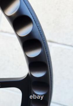 14 Black Steering Wheel Mahogany Wood Rivets Billet Licensed Chevy Bowtie Horn