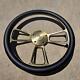 14 Bronze Billet Steering Wheel Black Leather Horn Chevy Muscle C10 Ford Rod