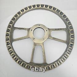 14 Bronze Billet Steering Wheel Gray Vinyl Horn Chevy Muscle C10 Ford