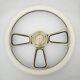 14 Bronze Billet Steering Wheel White Vinyl Horn Chevy Muscle C10 Ford Rod