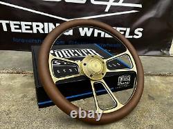 14 Bronze Muscle Steering Wheel Brown Vinyl with Horn Chevy Muscle C10 Ford Rod