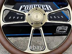 14 Bronze Muscle Steering Wheel Brown Vinyl with Horn Chevy Muscle C10 Ford Rod