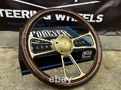 14 Bronze Muscle Steering Wheel Mahogany with Horn Chevy Muscle C10 Ford Rod