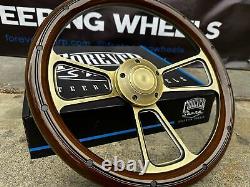 14 Bronze Muscle Steering Wheel Mahogany with Horn Chevy Muscle C10 Ford Rod