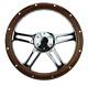 14 Classic Nostalgia Style Wood Grain Steering Wheel 4 Spoke Mahogany Wood Grip