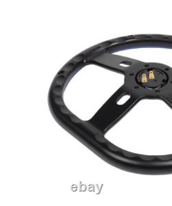 14 D Shape Black Steering Wheel 6 Hole Half Wrap Car Truck SUV Chevy Horn