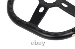 14 D Shape Black Steering Wheel 6 Hole Half Wrap Car Truck SUV Chevy Horn