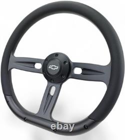 14 D Shape Black Steering Wheel 6 Hole Half Wrap Car Truck SUV Chevy Horn