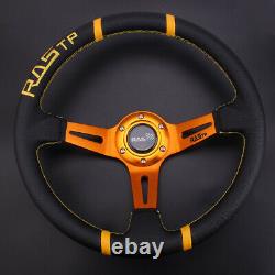 14 Deep Dish Drifting Steering Wheel with Quick Release Aapter Racing Car Gold