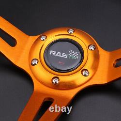 14 Deep Dish Drifting Steering Wheel with Quick Release Aapter Racing Car Gold