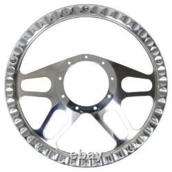 14 Half Walnut Woodgrain-Wrapped Steering Wheel With 4 Spokes for 9-Bolt Hub