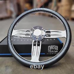 14 Inch Billet Carbon Fiber Billet Steering Wheel + Horn 6 Hole C10 Camaro