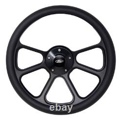 14 Inch Black billet Steering Wheel Fits Ford Horn 5 Hole Cars & Trucks 3 spoke