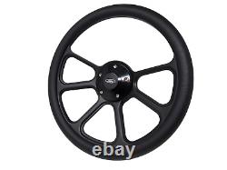 14 Inch Black billet Steering Wheel Fits Ford Horn 5 Hole Cars & Trucks 3 spoke