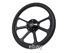 14 Inch Black billet Steering Wheel Fits Ford Horn 5 Hole Cars & Trucks 3 spoke