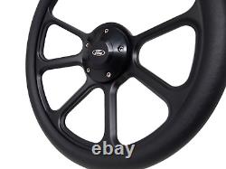 14 Inch Black billet Steering Wheel Fits Ford Horn 5 Hole Cars & Trucks 3 spoke