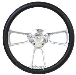14 Inch polished billet Steering Wheel Fits Ford Horn 5 Hole Cars & Trucks