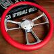 14 Polished Half Wrap Steering Wheel Red For Chevy Muscle C10 Ford Hot Rod