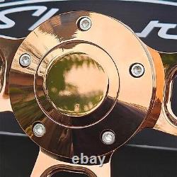 14 Rose Gold Muscle Steering Wheel Tan Vinyl with Horn Chevy Muscle