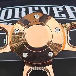 14 Rose Gold Muscle Steering Wheel Tan Vinyl with Horn Chevy Muscle