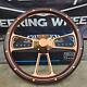 14 Rose Gold Steering Wheel With Wood Half Wrap, Brass Rivets, And Horn