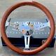 14 Slotted 3 Spoke Steering Wheel Wood Grip Chevy Bowtie Licensed Billet Horn