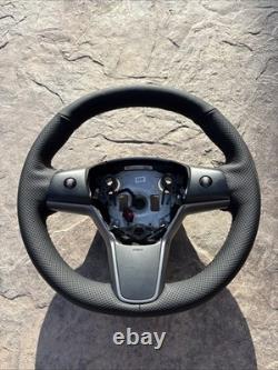 1490214-00-B Driver Heated Leather Steering Wheel Compatible for Tesla Model 3 Y