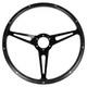 15 6-bolt 3-spoke Black Forest Wood Steering Wheel With Slotted Black Spokes