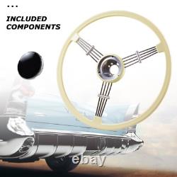 15.6inc Banjo Style Ivory Steering Wheel For 1950-1965 Porsche 356 Pre-A A B C