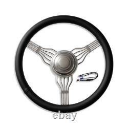 15 Chrome Full Wrap Banjo Steering Wheel GM Built-in Adapter with Horn Button