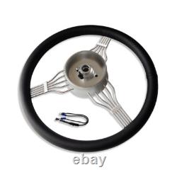 15 Chrome Full Wrap Banjo Steering Wheel GM Built-in Adapter with Horn Button