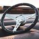 15 Chrome Spokes Steering Wheel With Dark Wood Grip And Billet Horn 6 Hole