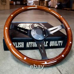 15 Inch Black Steering Wheel Wood C10 Truck Chevy GMC Classic Car Hotrod