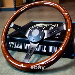 15 Inch Black Steering Wheel Wood C10 Truck Chevy GMC Classic Car Hotrod