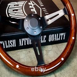 15 Inch Black Steering Wheel Wood C10 Truck Chevy GMC Classic Car Hotrod 15 Inch Black Steering Wheel Wood C10 Truck Chevy GMC Classic Car Hotrod