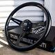 15 Inch Matte Black Steering Wheel Black Mahogany Wood Grip And Horn Button