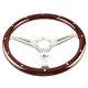15in Wooden Grain Silver Slotted Spoke Steering Wheel Withhorn Kit Car Accessories
