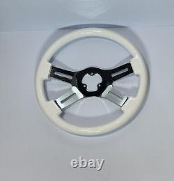 16 Classic White Steering Wheel 4 Chrome Spokes Peterbilt freighliner kenworth