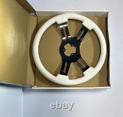 16 Classic White Steering Wheel 4 Chrome Spokes Peterbilt freighliner kenworth