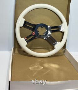 16 Classic White Steering Wheel 4 Chrome Spokes Peterbilt freighliner kenworth