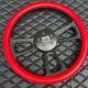 16 Inch Black Billet Semi Truck Steering Wheel With Red Vinyl Grip 5 Hole