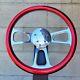 16 Inch Chrome Semi Truck Metallic Red Steering Wheel Horn Big Rig